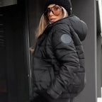 Damen lässige, warme Jacke mit Kapuze