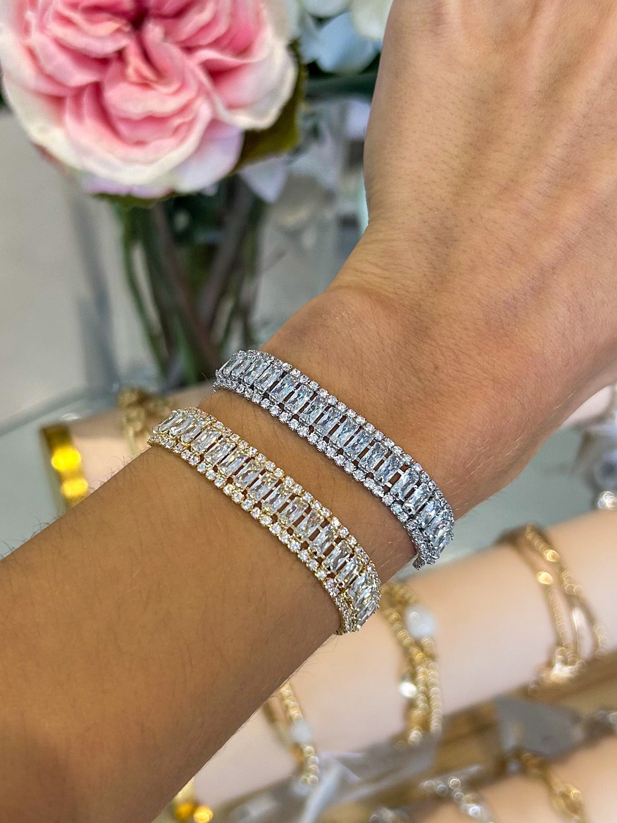 Crystal Baguette Adjustable Bracelet