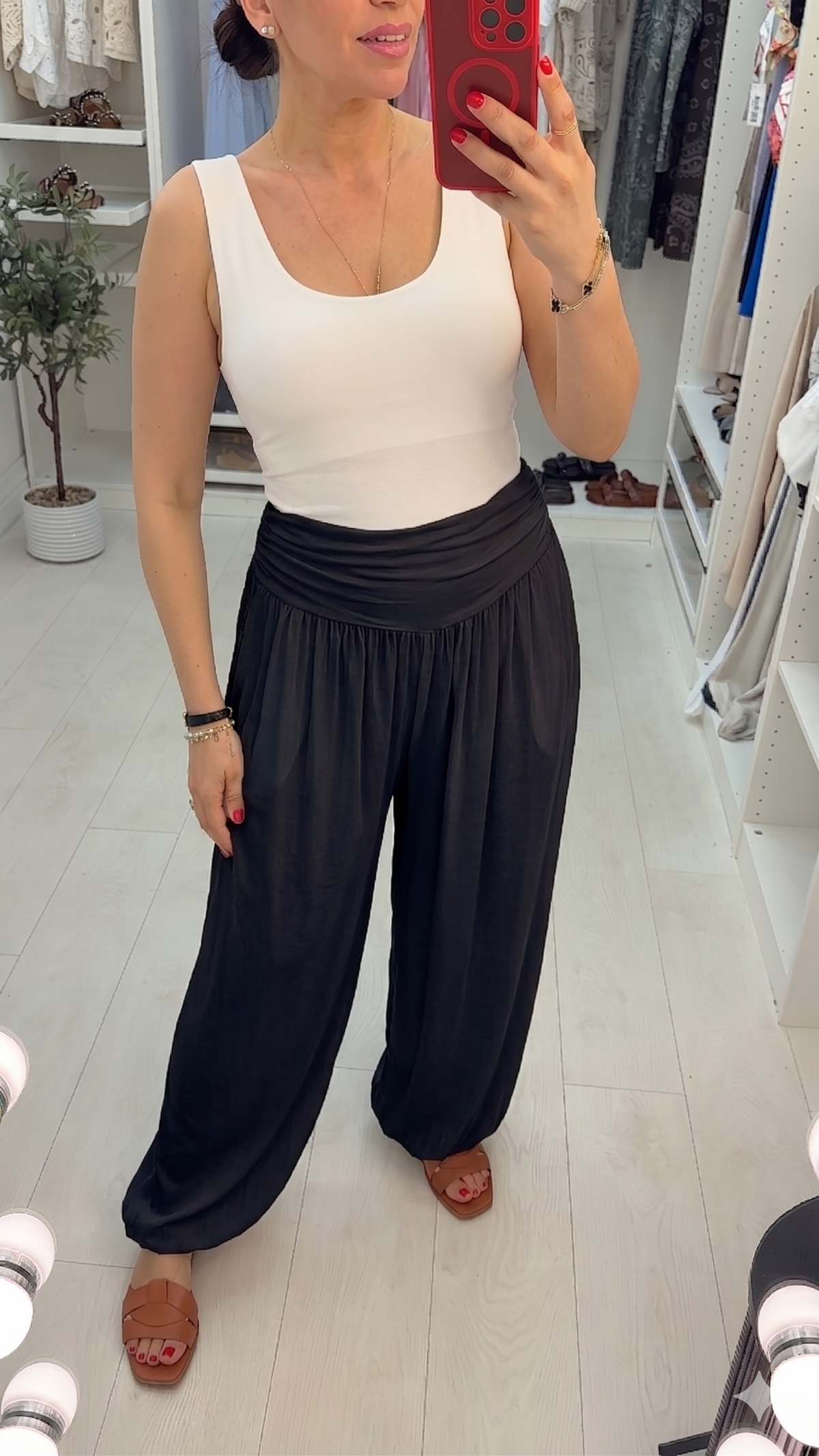 Prinnie Plain Loose Fit Cuffed Harem Trousers