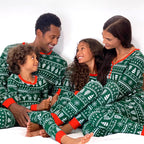 Green Christmas Matching Family Pajamas Sets