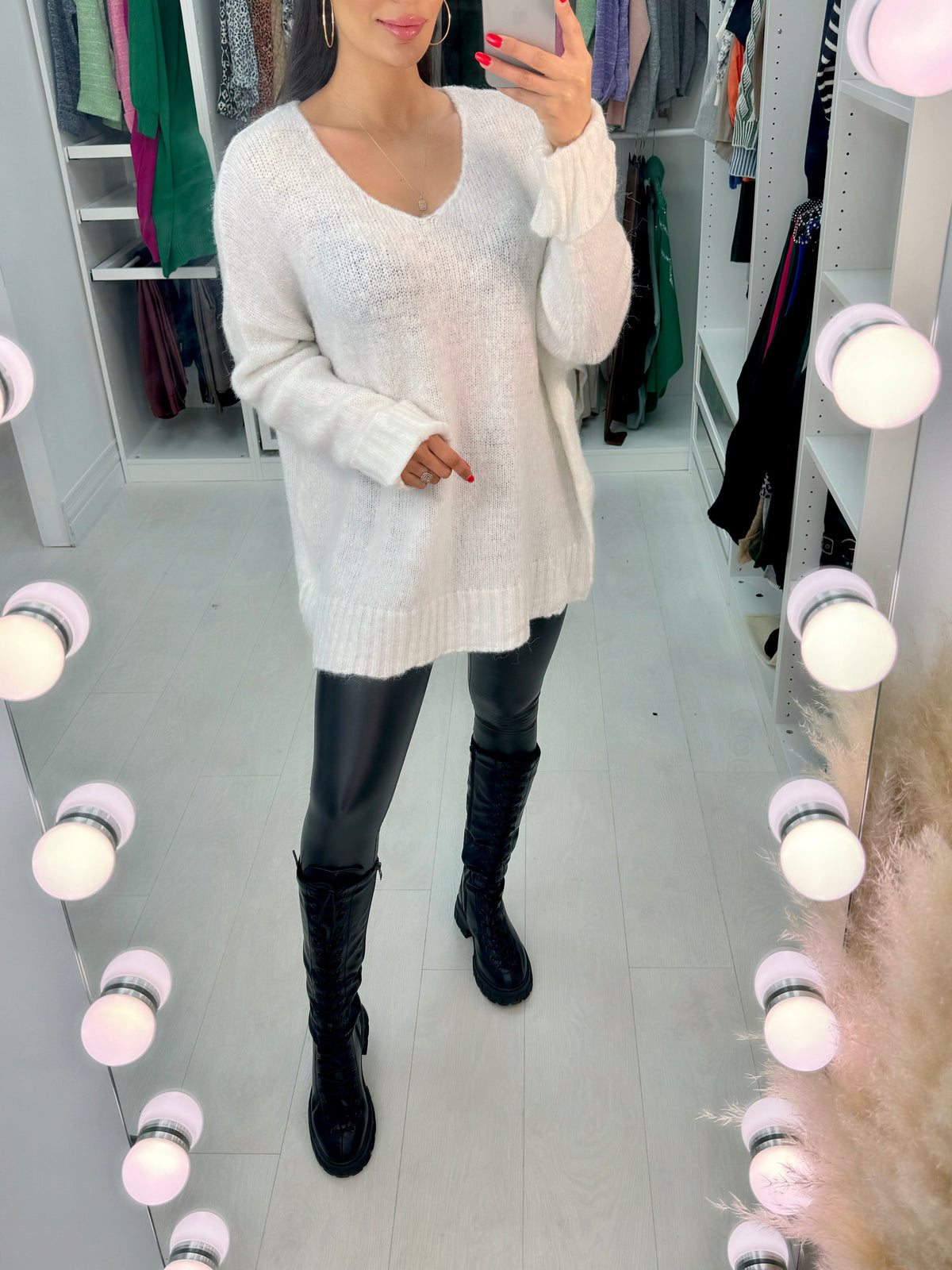 Justice Faux Fur Effect Rib Jumper