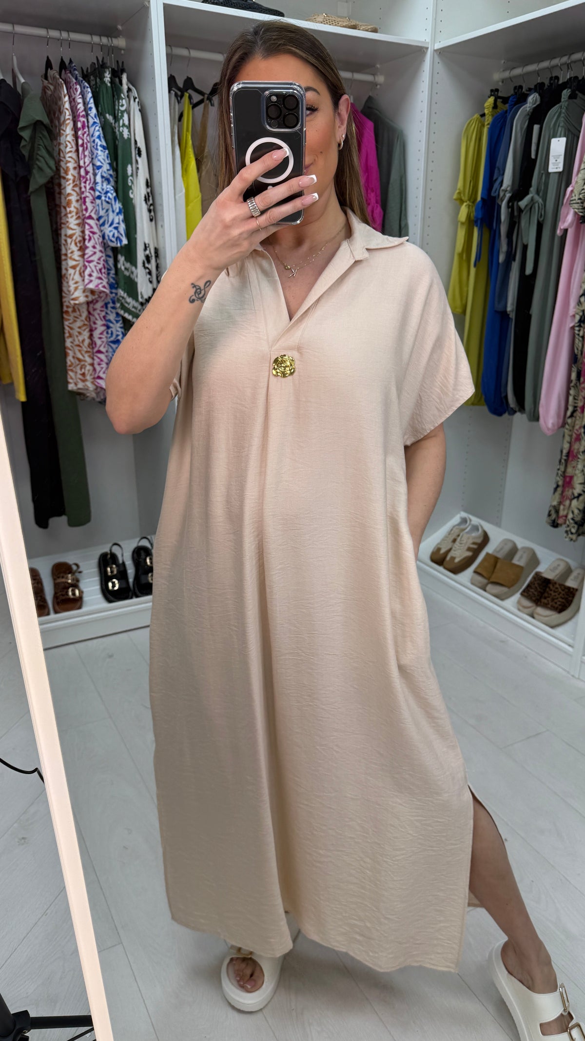 Olita Plain Crepe Maxi Dress