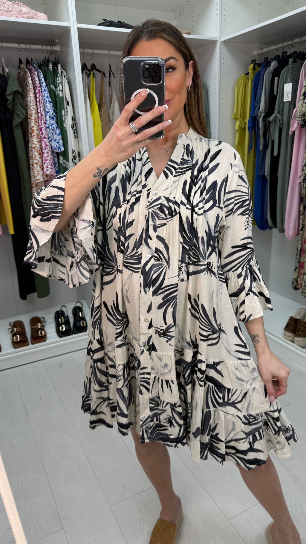 Heidy Frill Hem Smock Dress