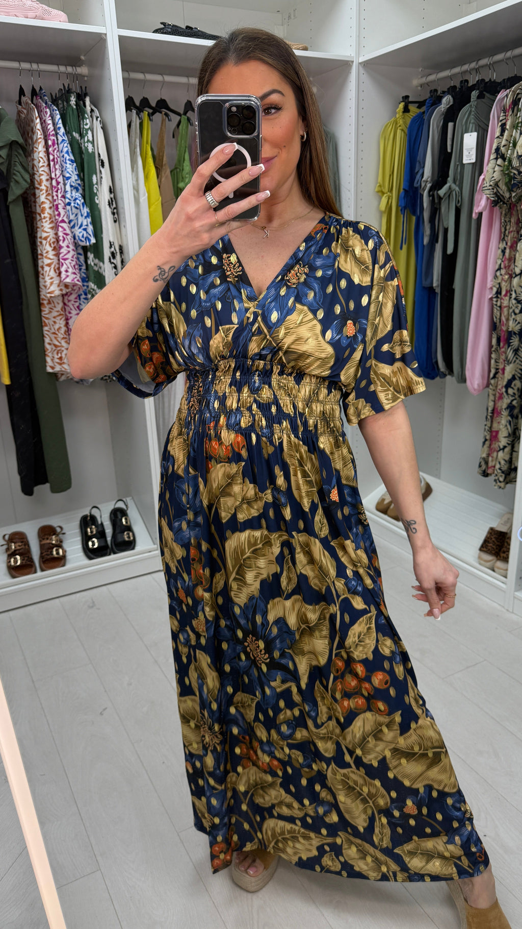 Jordana Floral Print Magic Maxi Dress