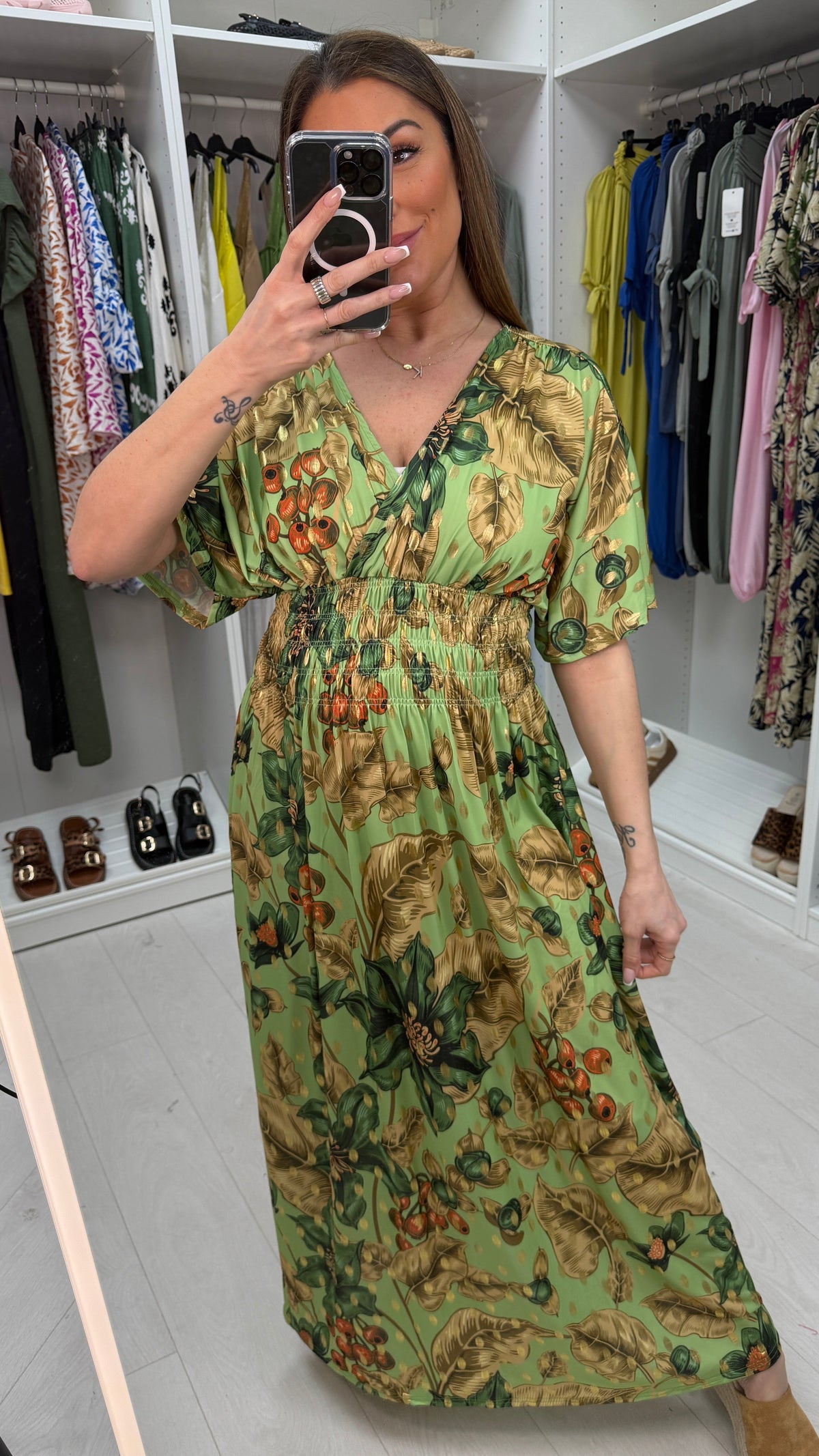 Jordana Floral Print Magic Maxi Dress