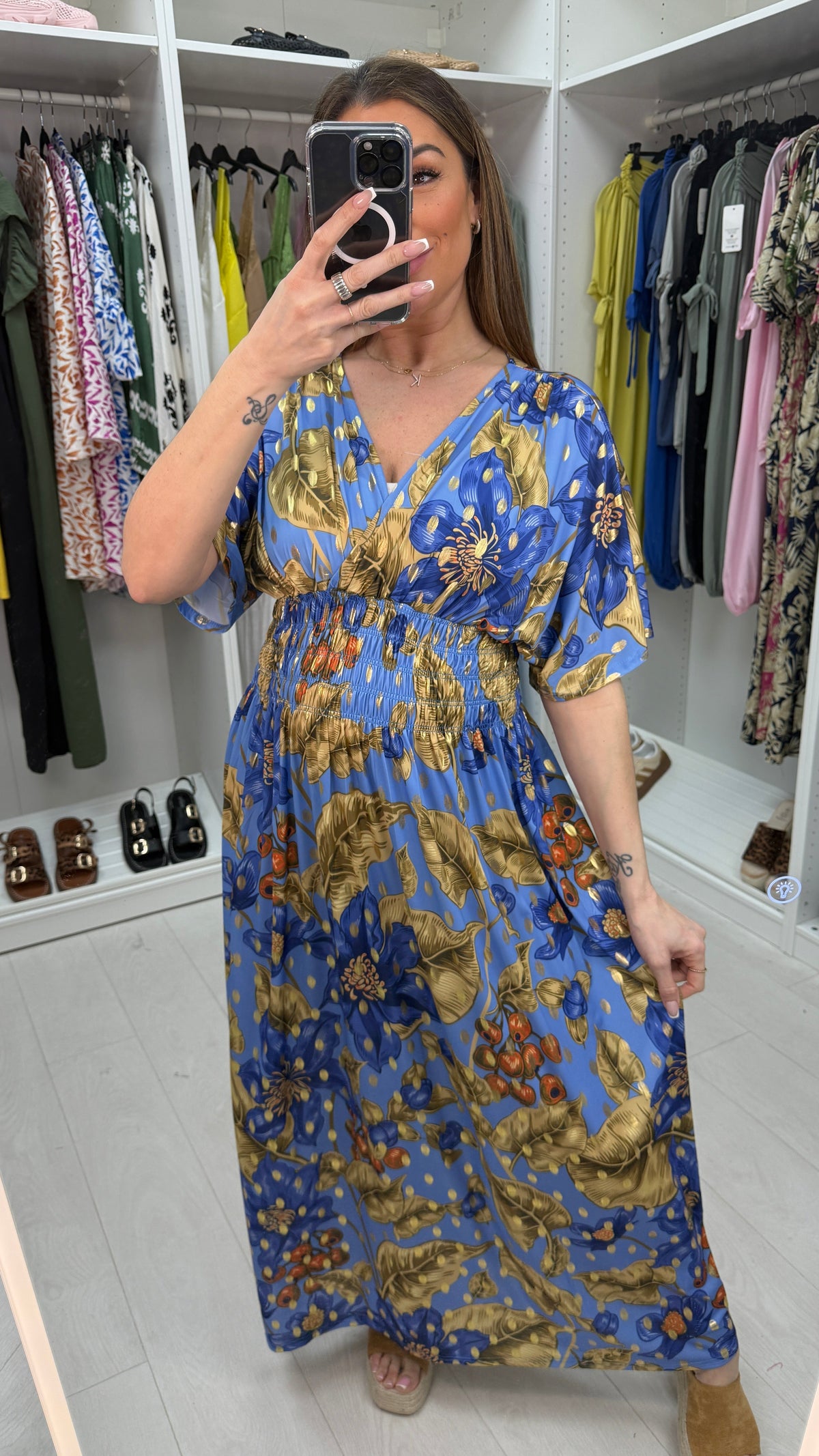 Jordana Floral Print Magic Maxi Dress