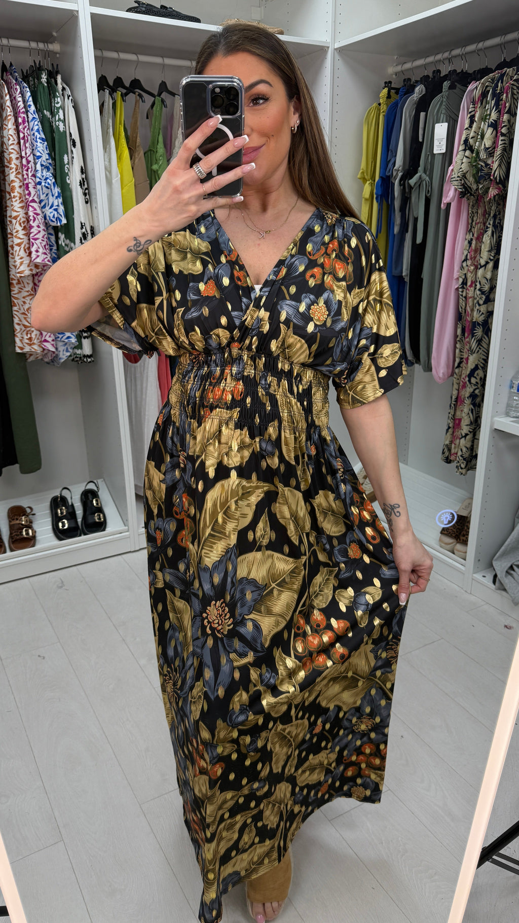 Jordana Floral Print Magic Maxi Dress