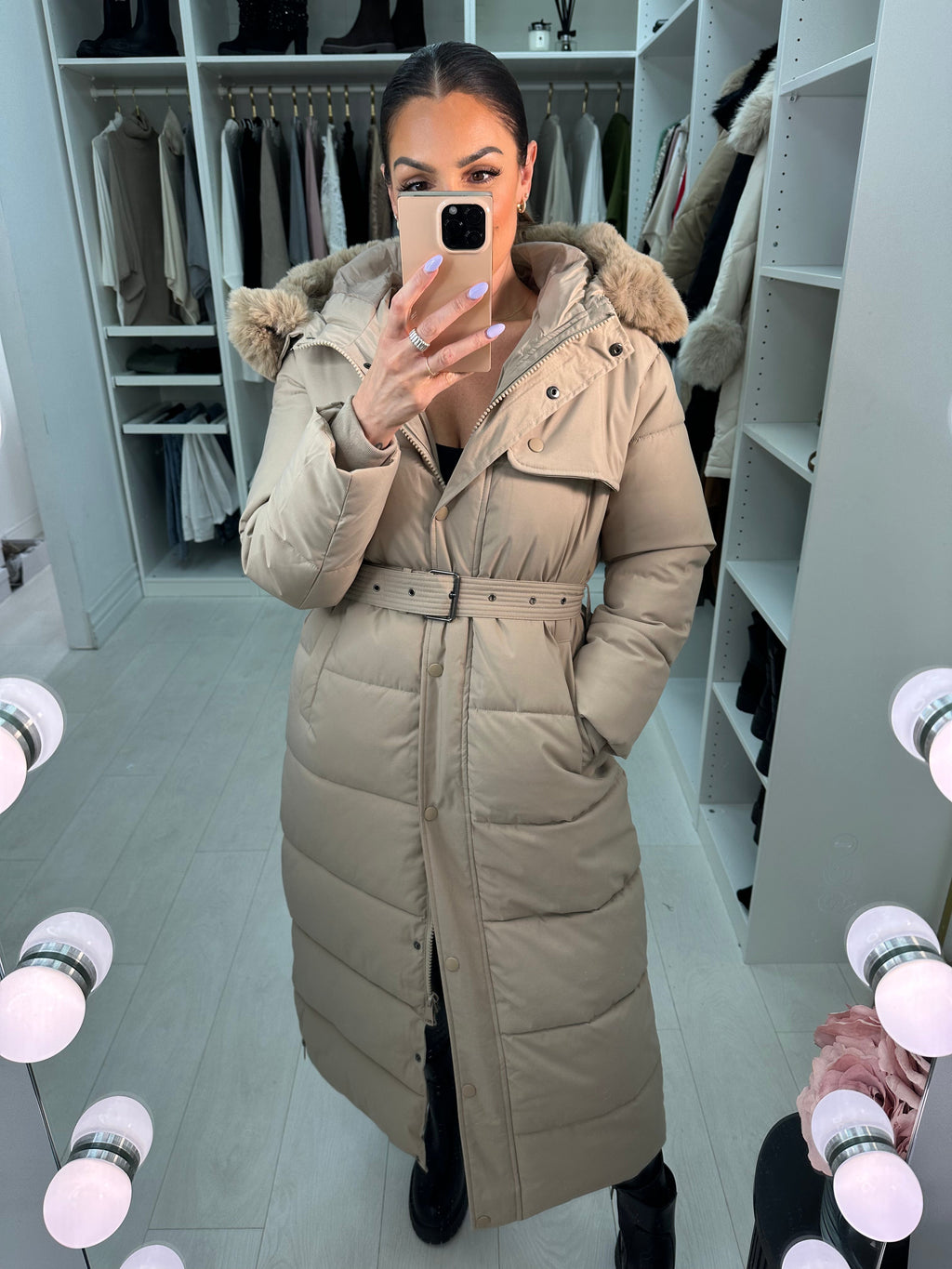 Tinsley Padded Faux Fur Hooded Coat