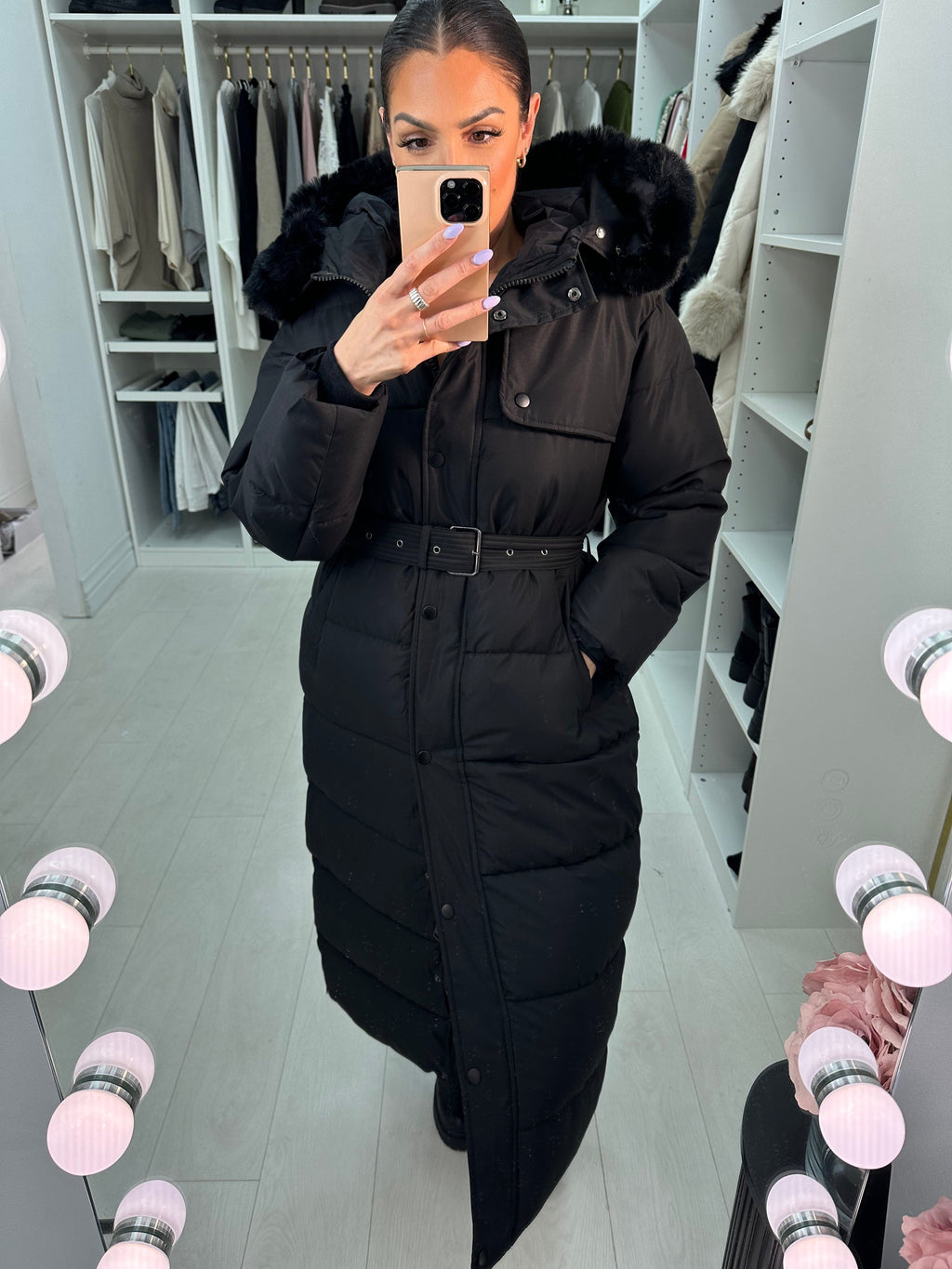 Tinsley Padded Faux Fur Hooded Coat