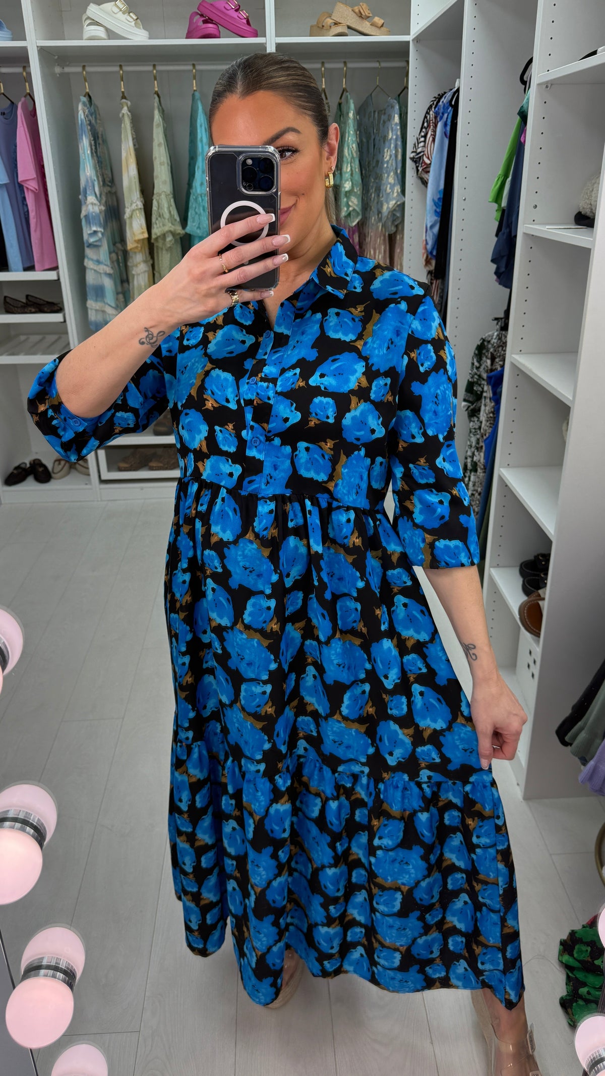 Payton Flower Print Tiered Maxi Dress