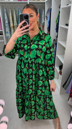 Payton Flower Print Tiered Maxi Dress