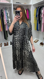 Nicoletta Leopard Print Smock Magic Maxi Dress