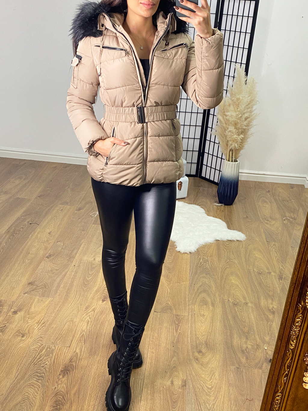 Lucy Stone Padded Faux Fur Hooded Coat