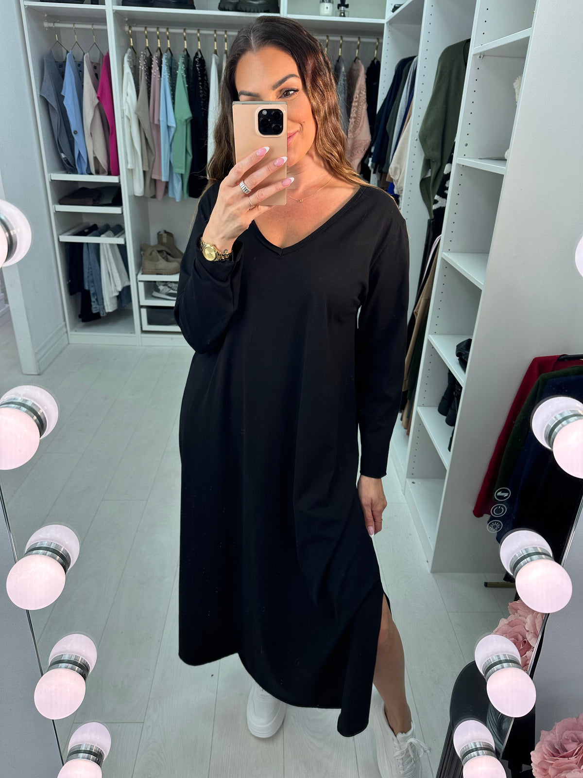 Janine Plain long Sleeve Dress