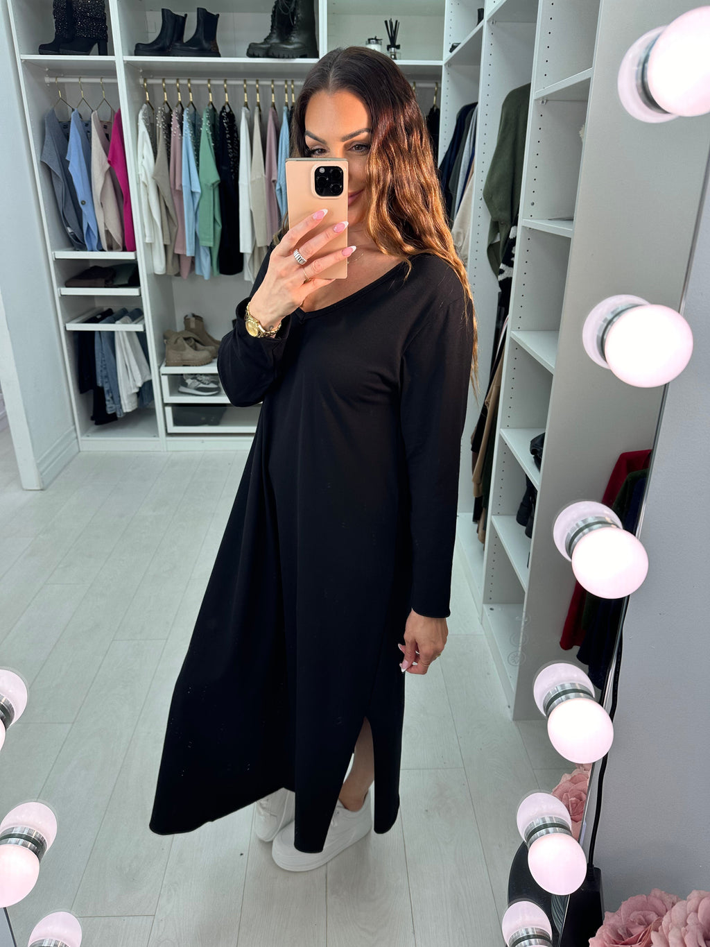Janine Plain long Sleeve Dress