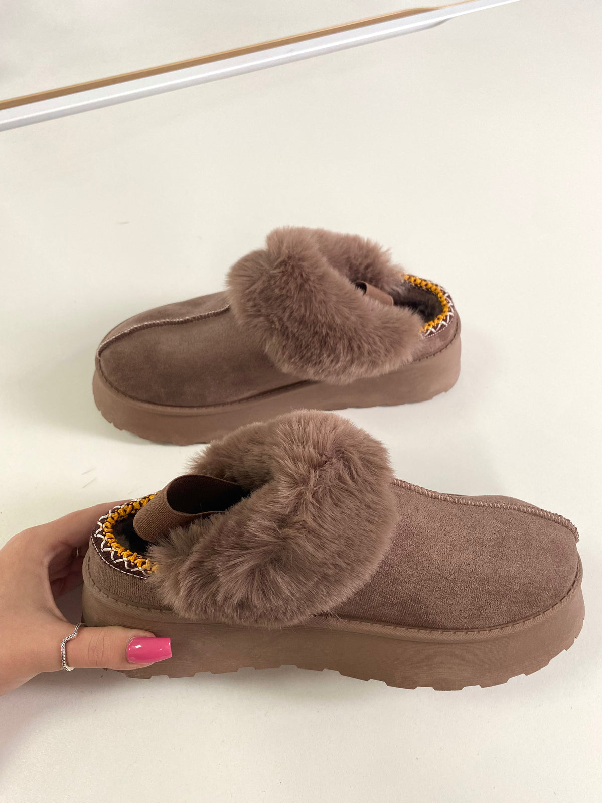 Lacey Faux Fur Suede Clog
