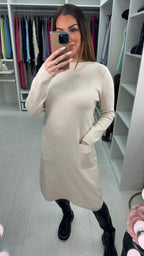 Gabija Plain Checkered Jumper Dress