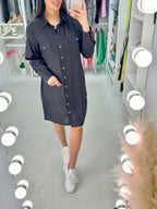 Sasha Utility Linen Look Shirt Dress