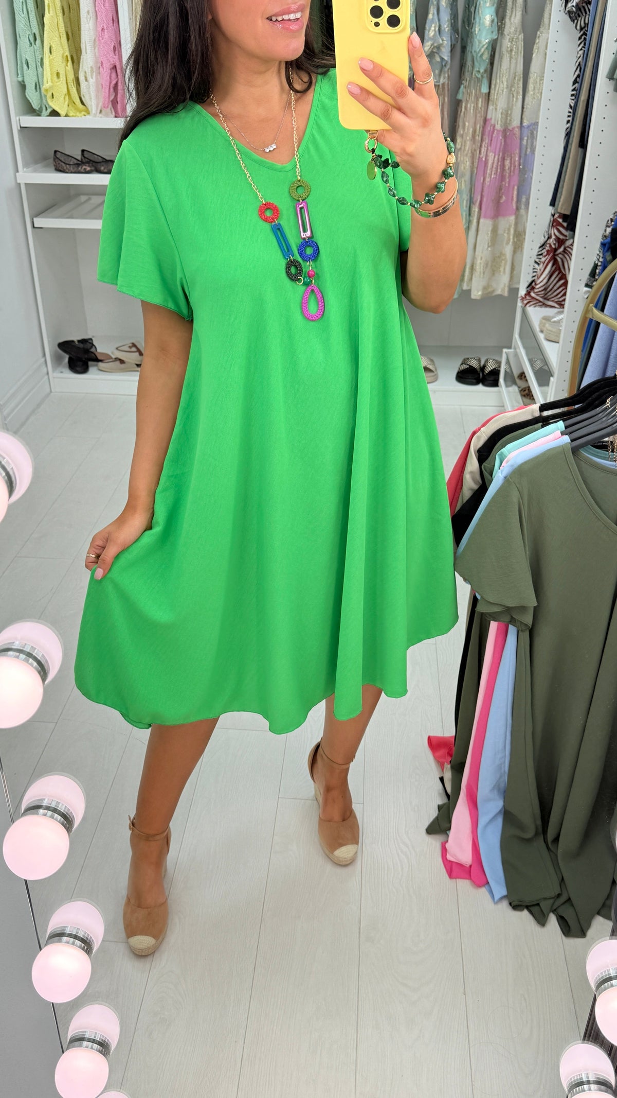 Amira Loose Fit Dress With Necklace