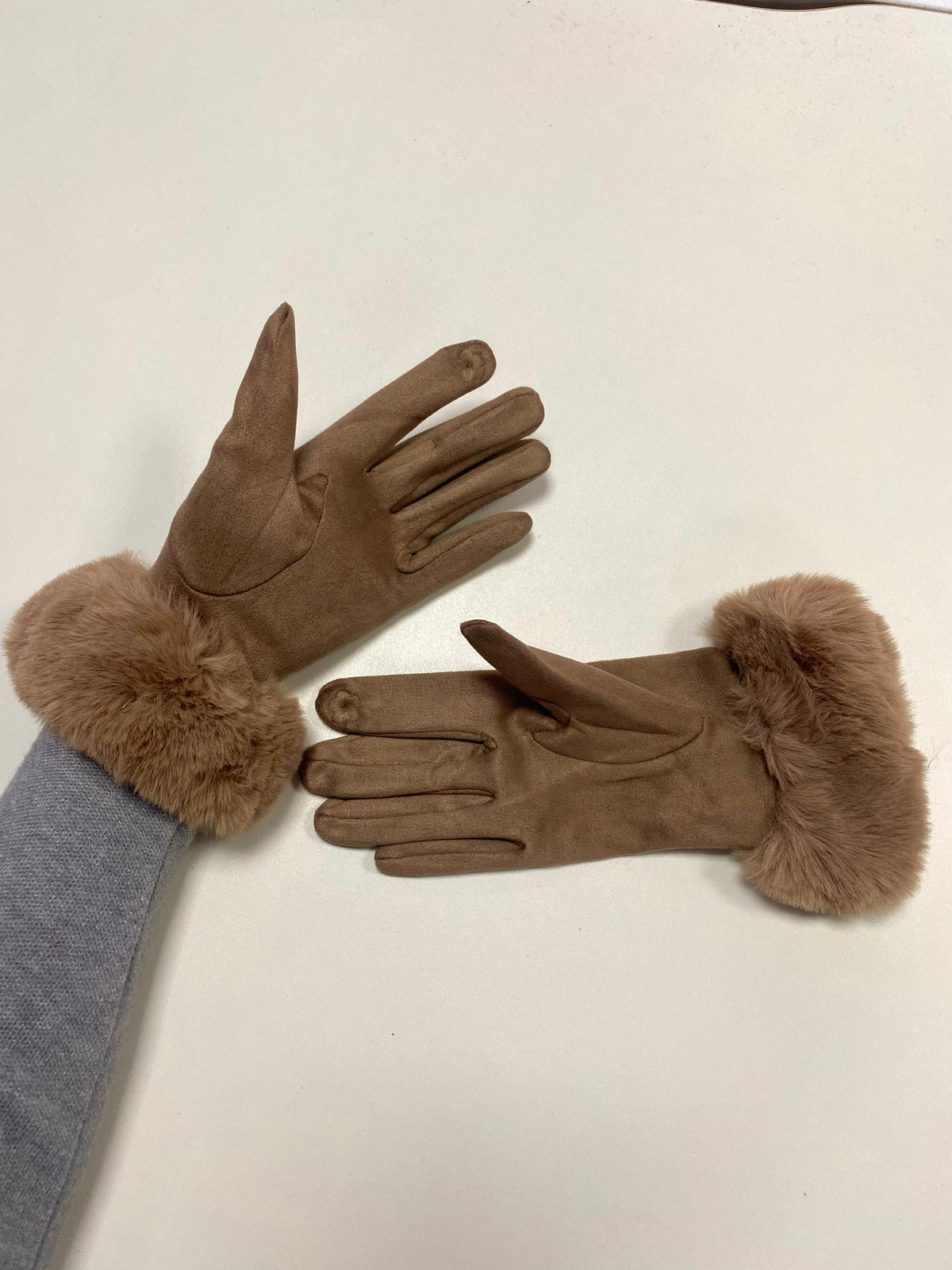 Deedee Faux Fur Suede Gloves