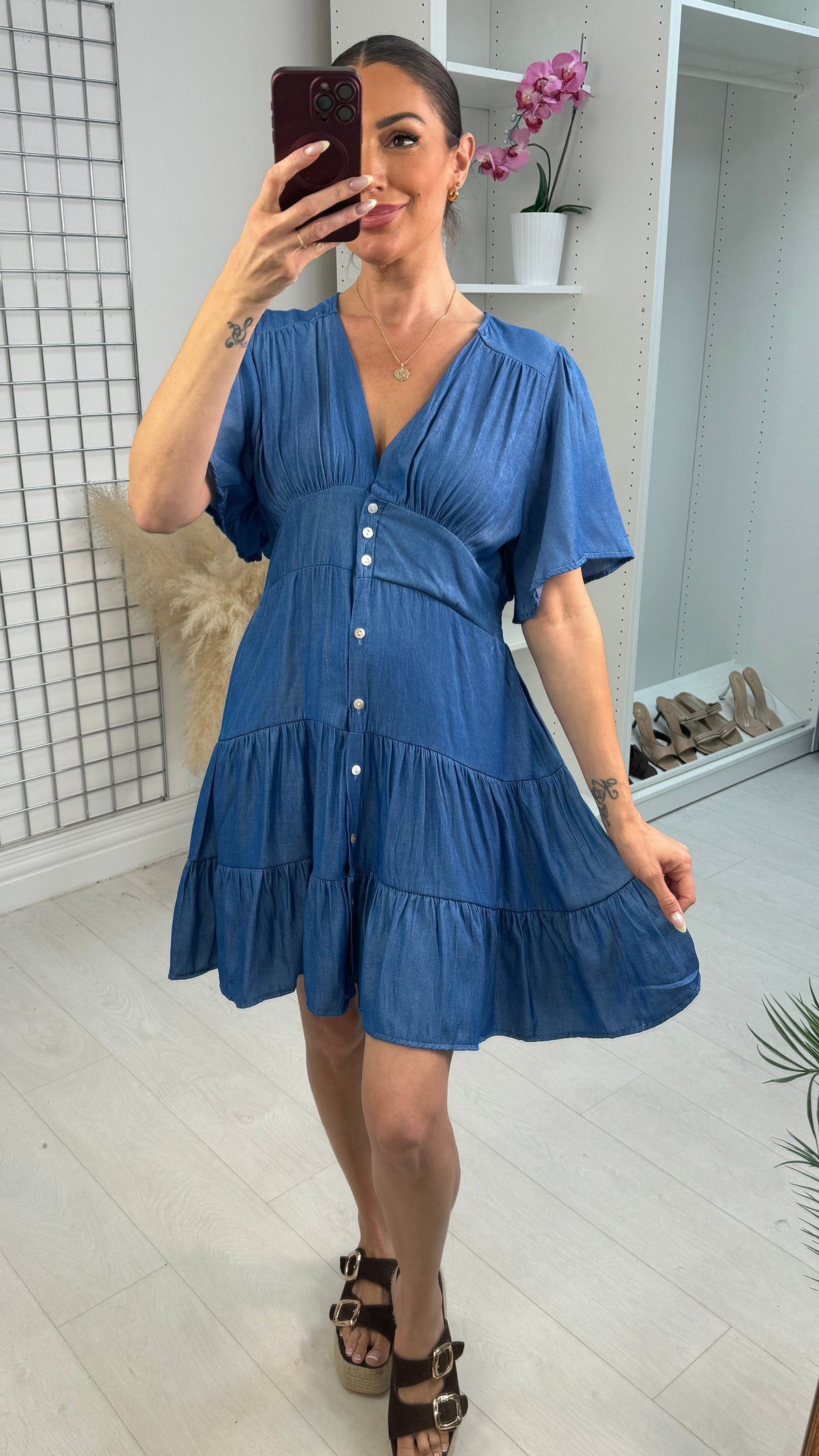 Adalin Tiered Smock Mini Dress