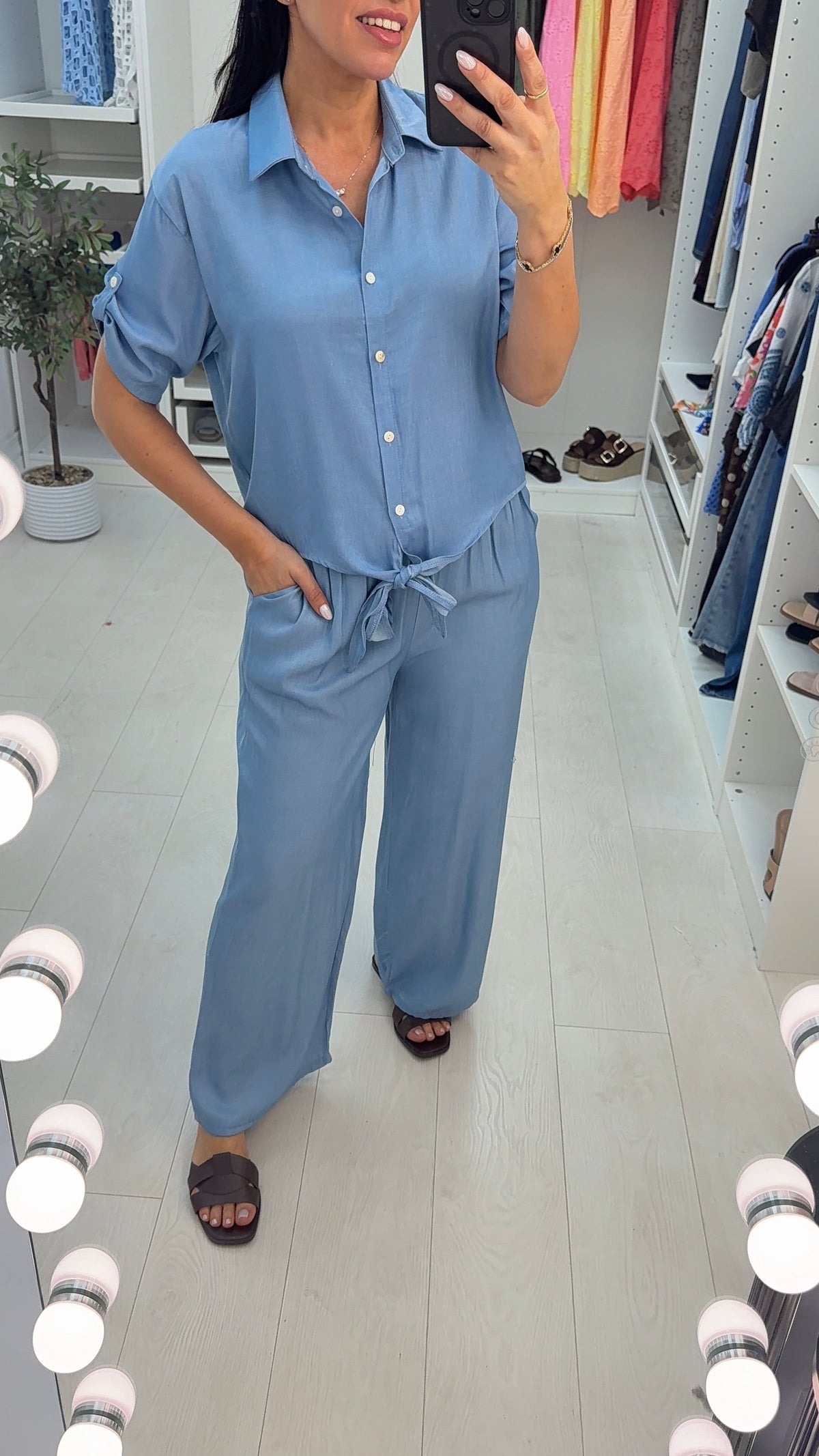 Benita Tie Front Denim Co-Ord Set