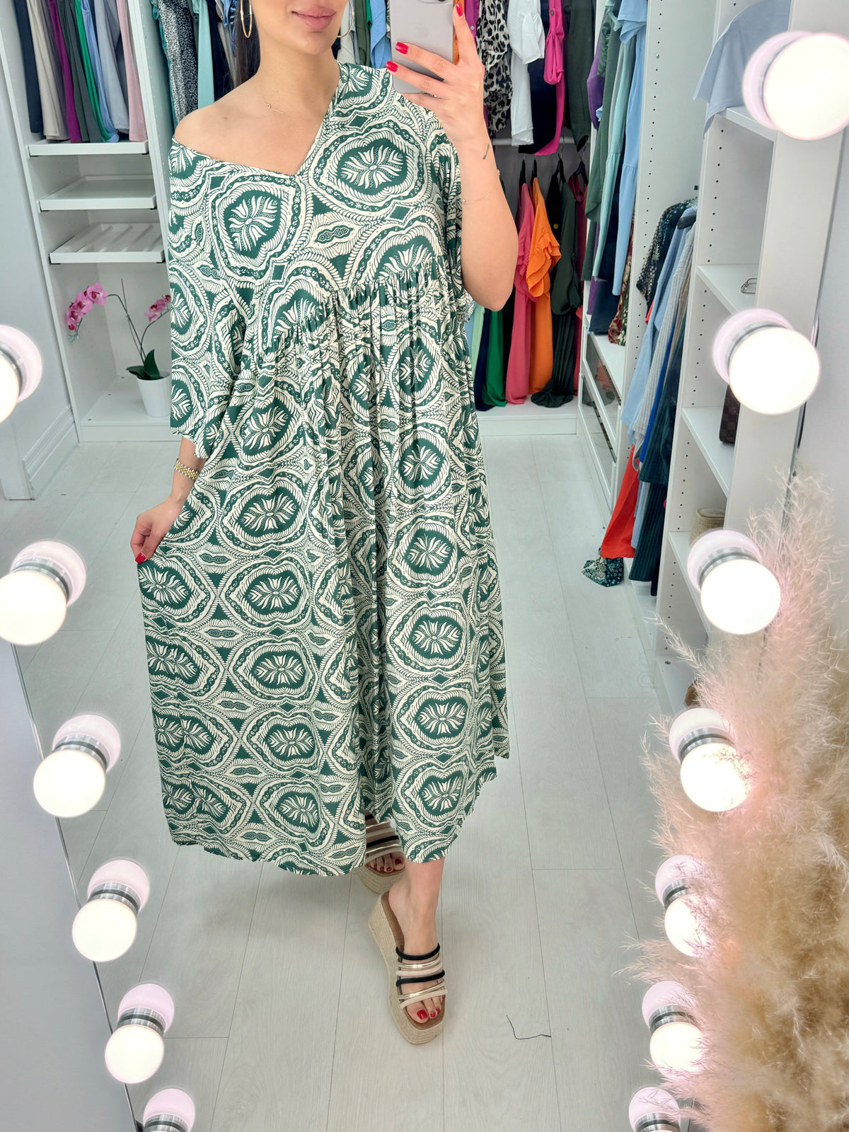 Kate Mosaic Pattern Smock Dress