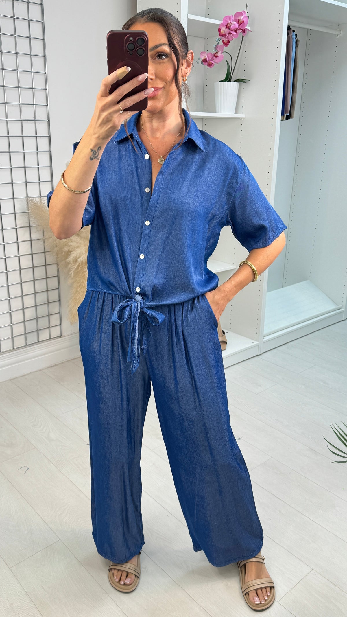 Benita Tie Front Denim Co-Ord Set