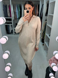 Colada Zip Detail Cable Knitted Jumper Dress