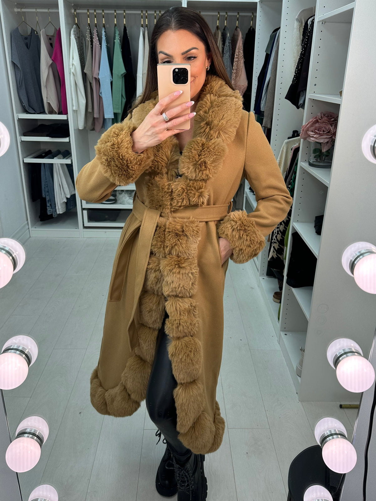 Jaymee Faux Fur Longline Jacket