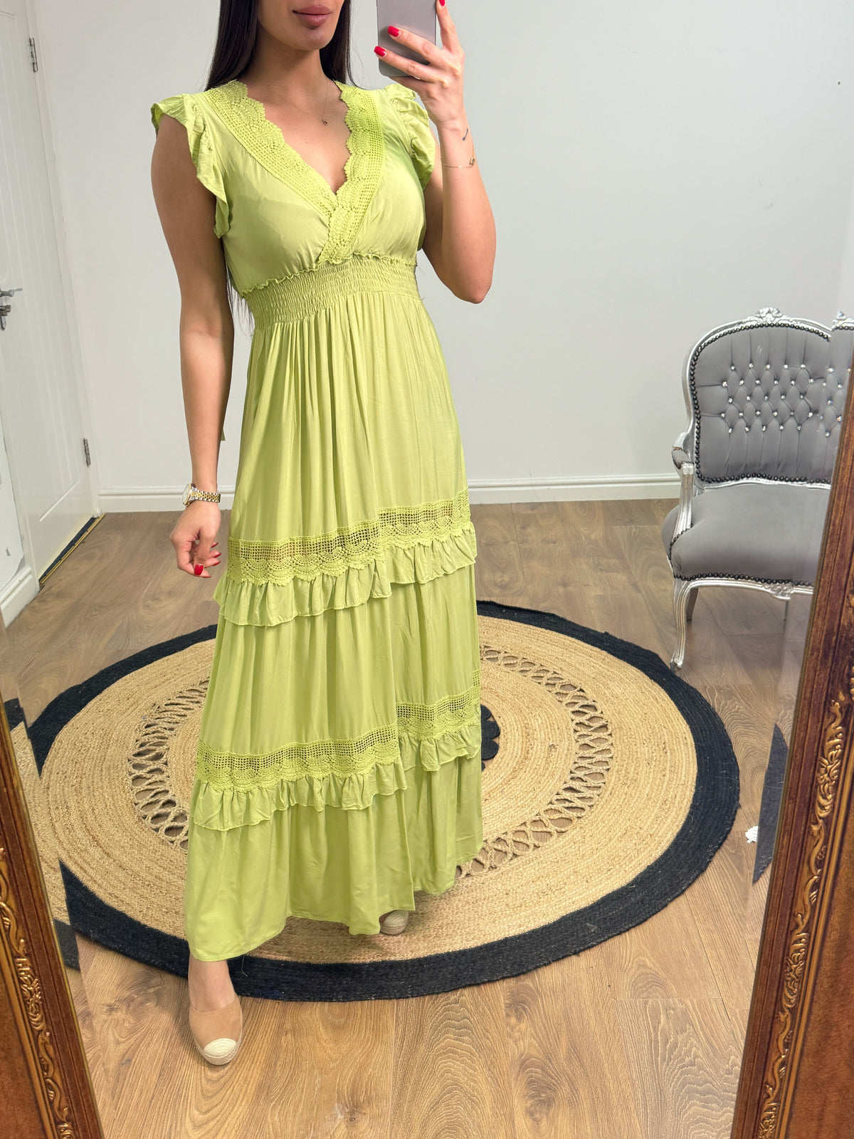 Silvana Crochet Detailed Frill Summer Dress