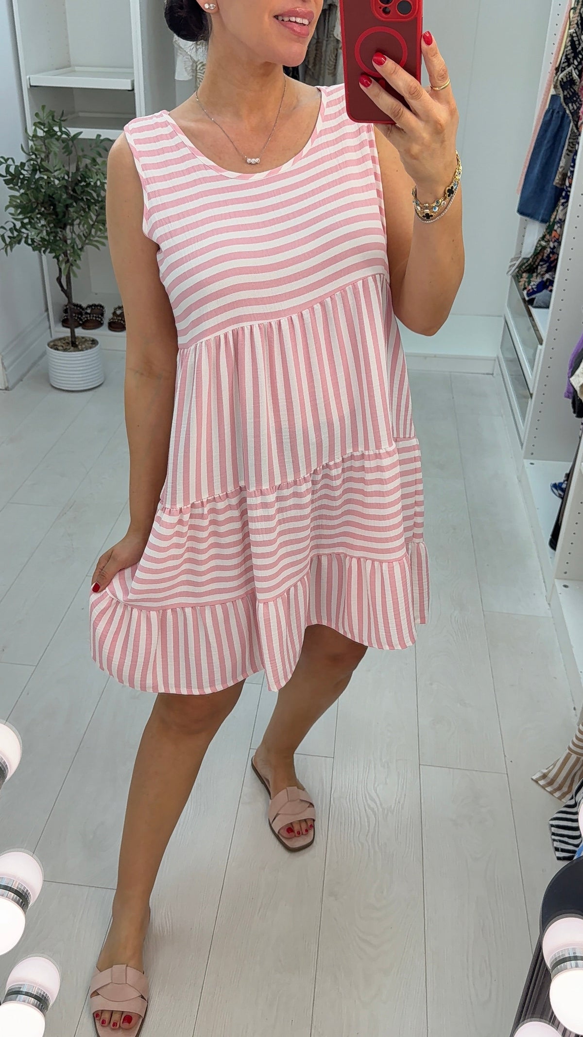 Maven Stripe Sleeveless Smock Dress