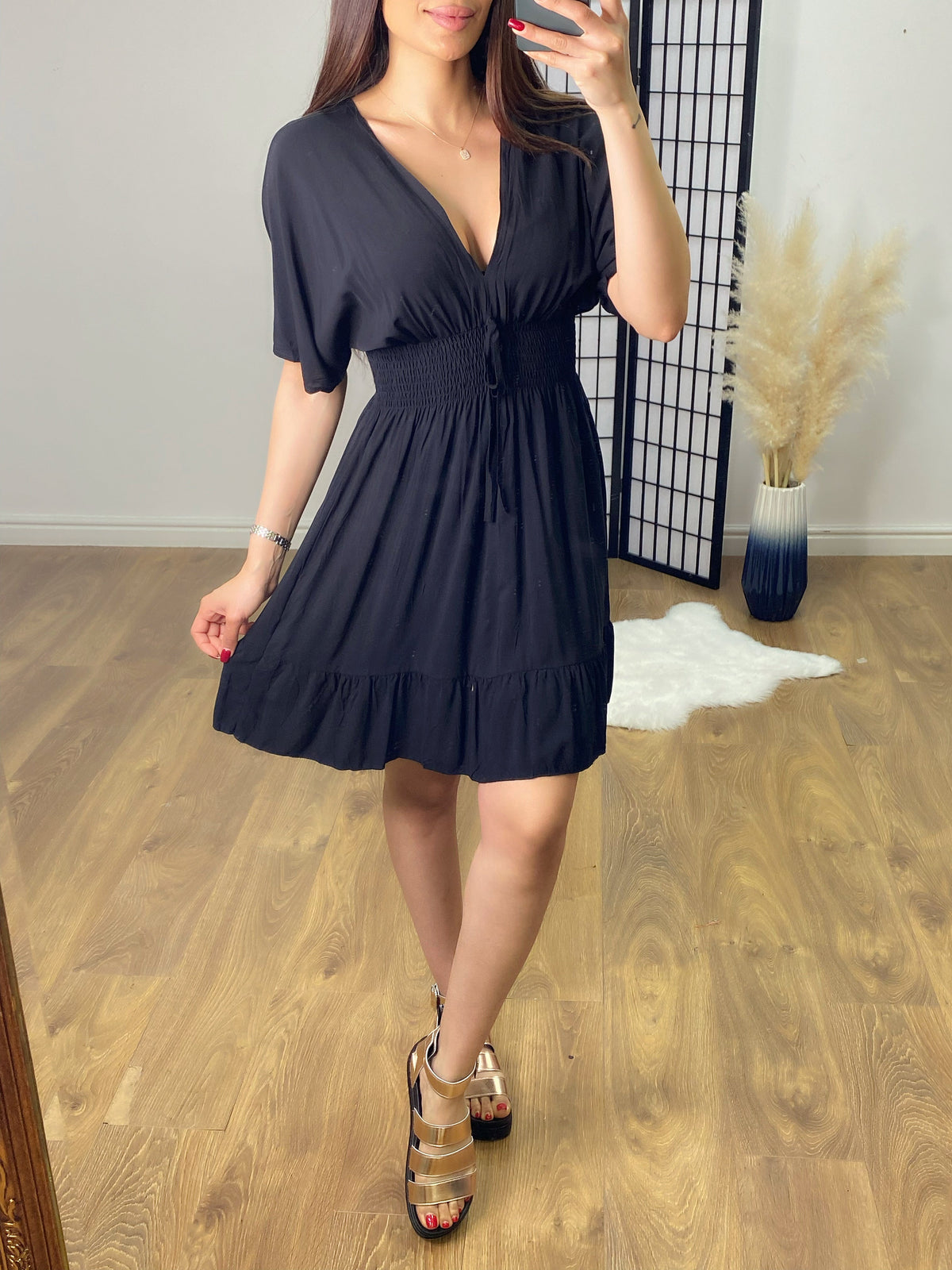 Cruz Angel Sleeve Tie Back Dress