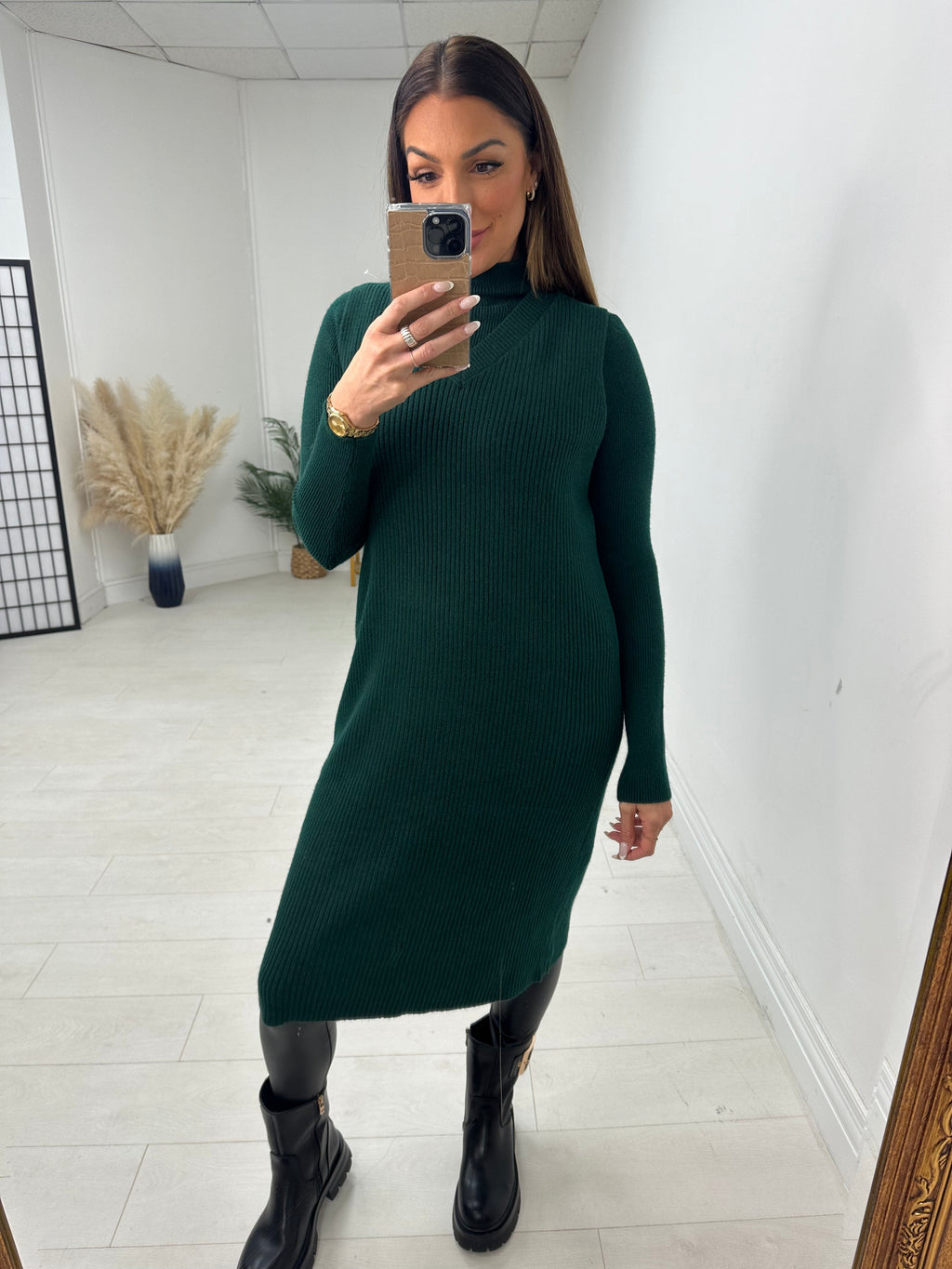 Evelina Plain Ribbed 2 Piece Dress Co-Ord Set