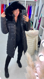 Melinda Faux Fur Hooded Puffer Coat