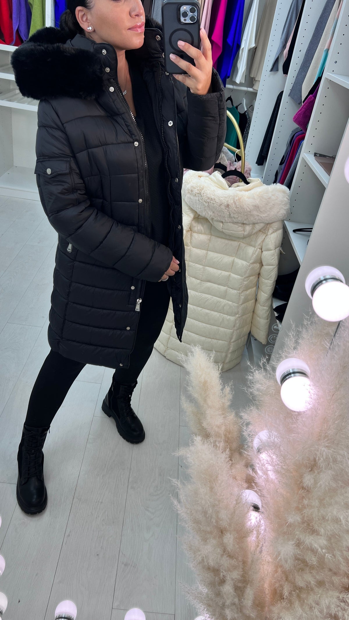 Melinda Faux Fur Hooded Puffer Coat