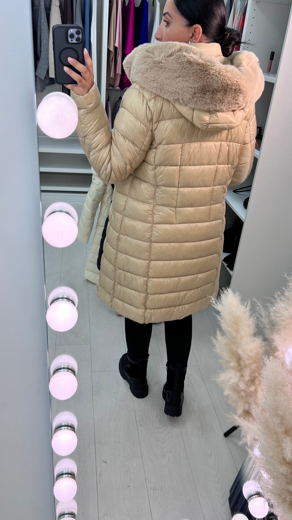 Melinda Faux Fur Hooded Puffer Coat