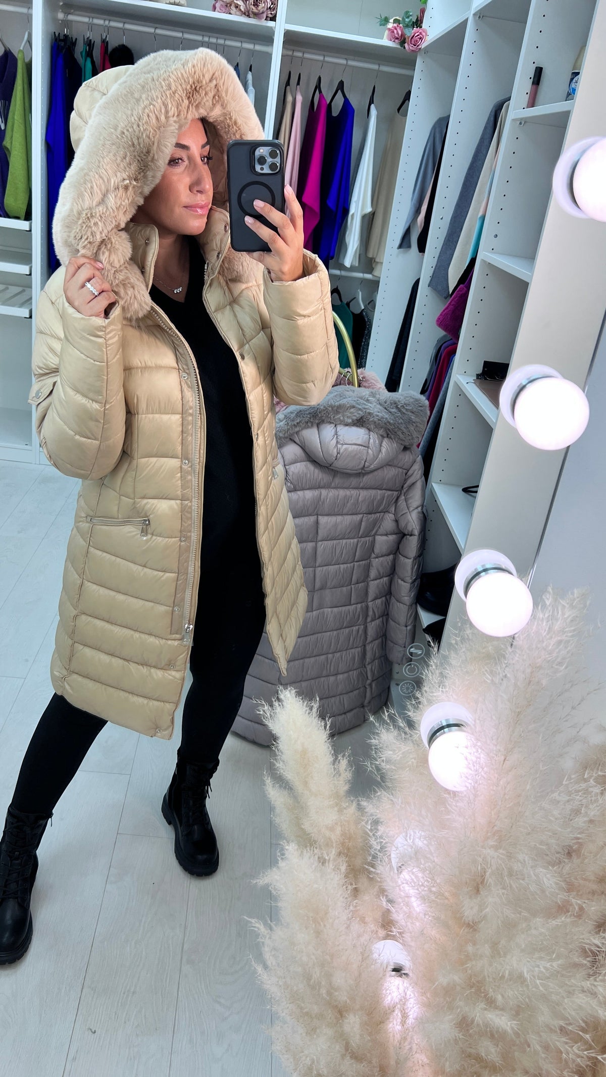 Melinda Faux Fur Hooded Puffer Coat