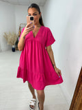 Amyra Floaty Tiered Smock Dress