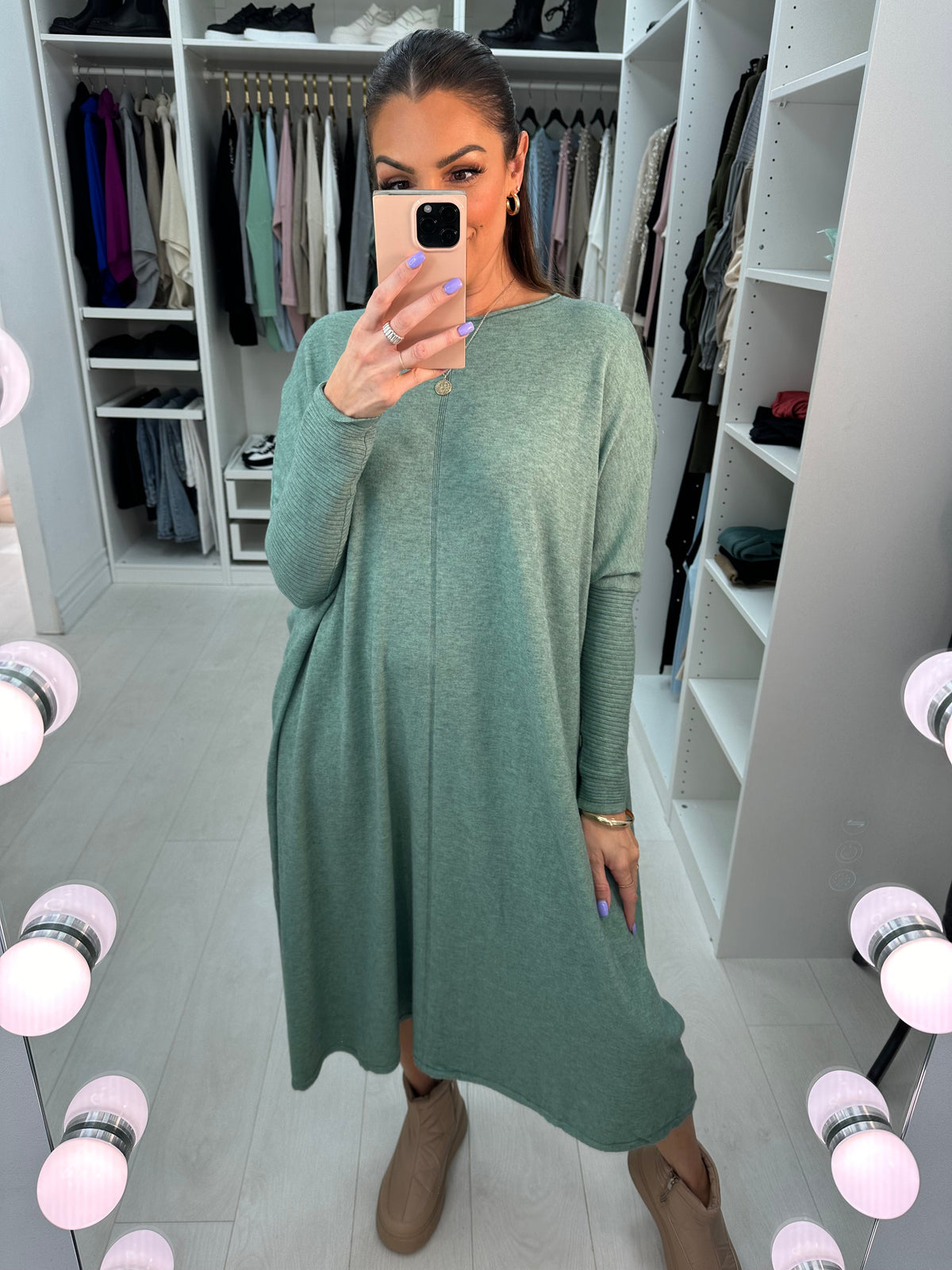 Alina Plain Maxi Knit Dress