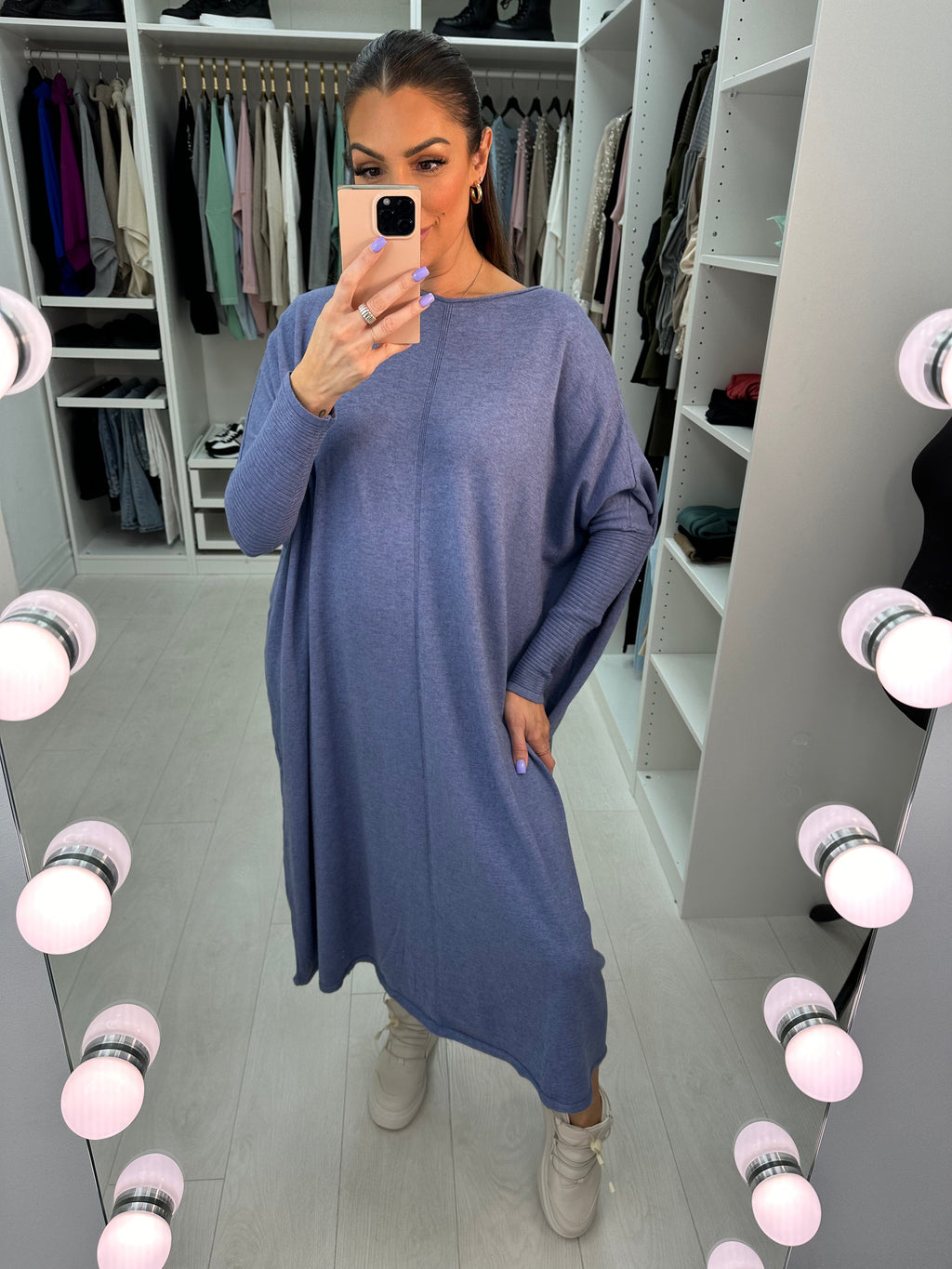 Alina Plain Maxi Knit Dress