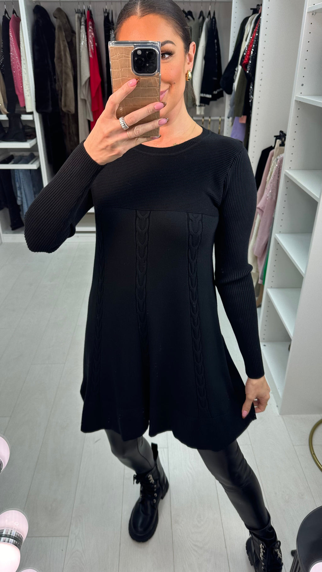 Madison Plain Ribbed Detail Longline Jumper
