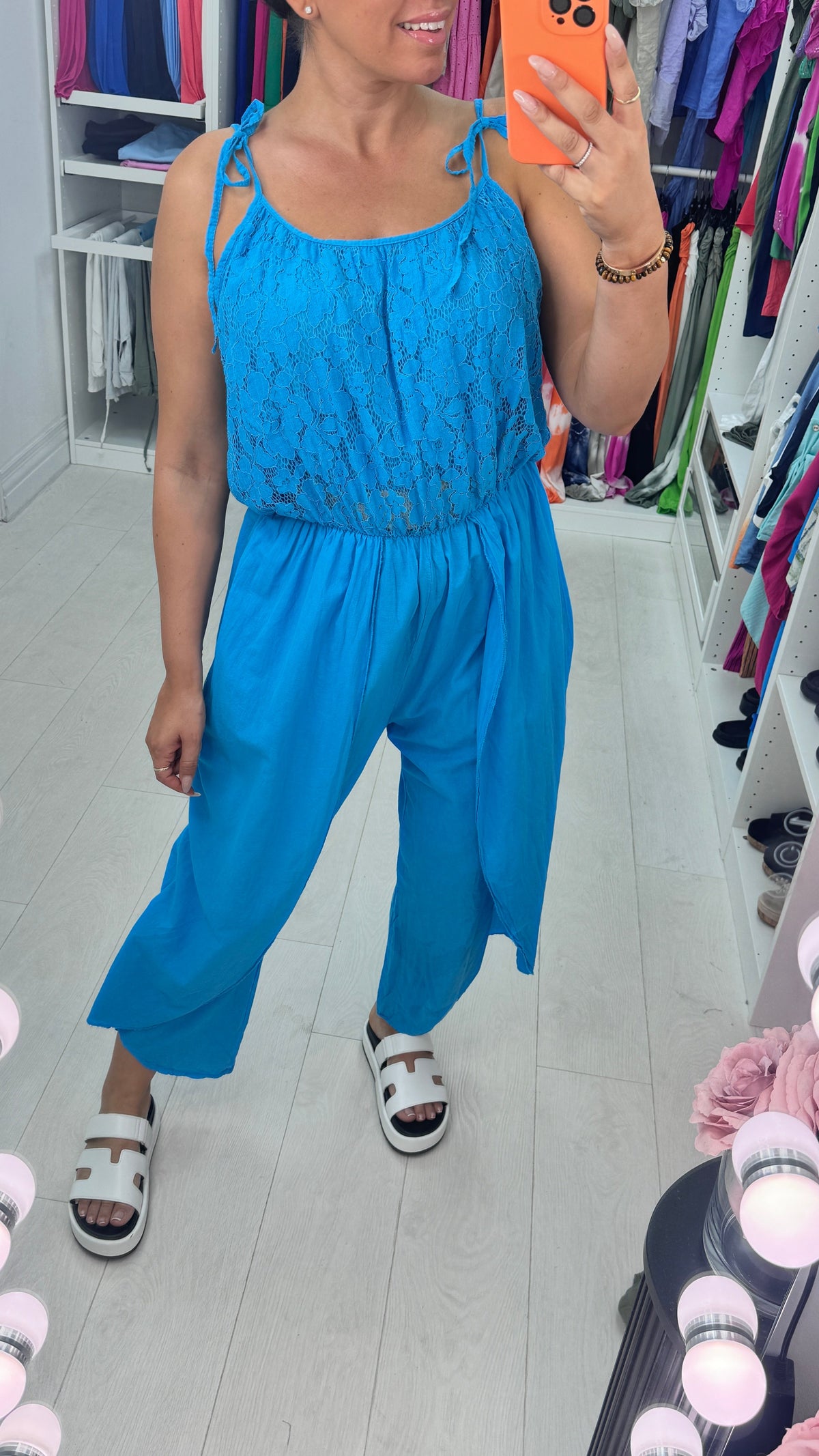 Blakely Plain Lace Detail Loose Fit Jumpsuit