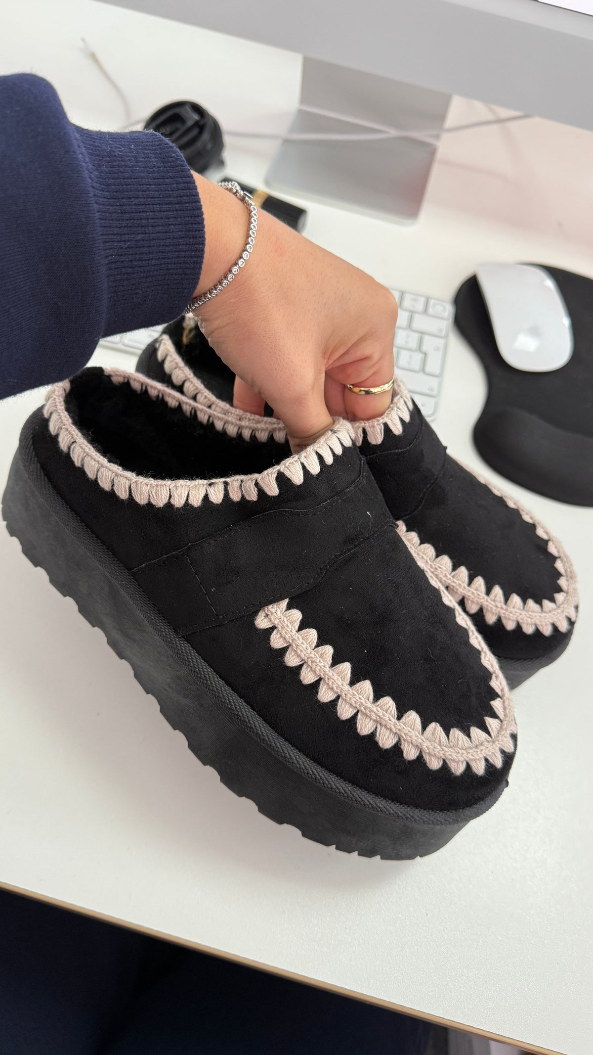 Jazzy Faux Suede Platform Clogs