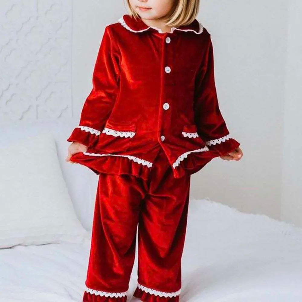 Luxury Velevt Christmas Family Pajamas Sets