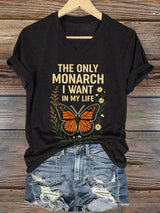 🔥Buy 3 Get 15% Off🔥V-Neck Retro The Only Orange Monarch I Want In My Life Print T-Shirt
