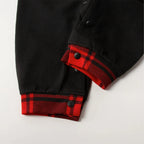 "2025 Family Christmas" Moose Letter Prints Black & Red Plaid Family Matching Black Pajamas