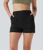 High Waisted Casual Shorts with Pockets