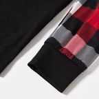 Christmas Family Matching Pajamas-Red and Gray Plaid Pjs set with Christmas Slogan Print