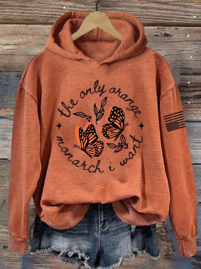 🔥Buy 3 Get 15% Off🔥Retro The Only Orange Monarch I Want Monarch Butterflies Print Hoodie
